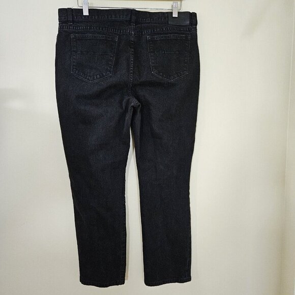 Lauren Ralph Lauren Jeans Womens 16 Black Straight Bootcut Classic Denim Goth - Picture 15 of 15